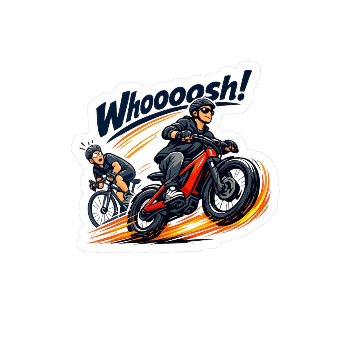 E-Bike Sticker Whoooosh! Electric Bike Decals Waterproof Vinyl for Laptop, Water Bottle eCycling e Cyclist