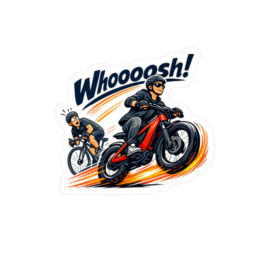 E-Bike Sticker Whoooosh! Electric Bike Decals Waterproof Vinyl for Laptop, Water Bottle eCycling e Cyclist