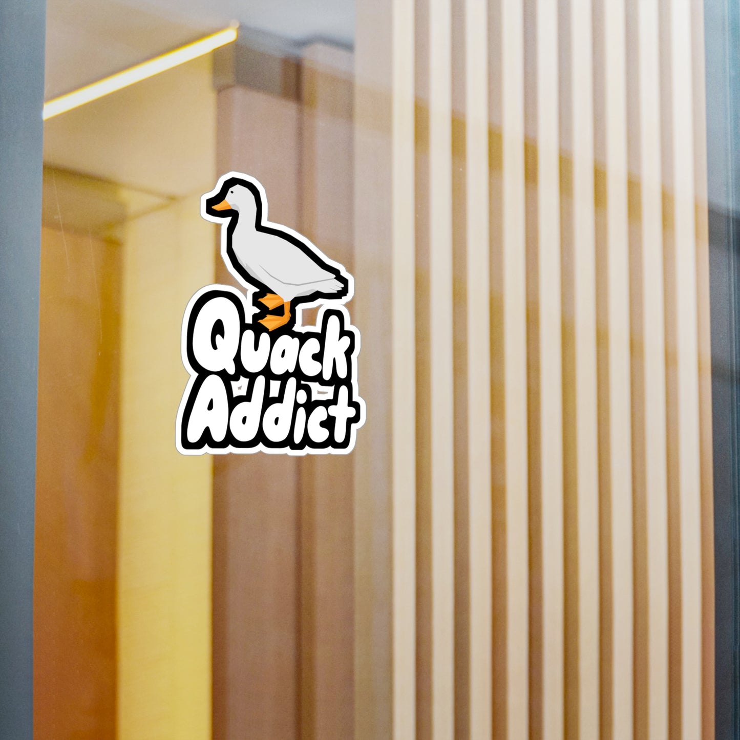 Quack Addict - Quack Sticker for Laptop, Wall, Window, Truck, Car Quack Gift Vinyl Rubber duck Decal Sticker