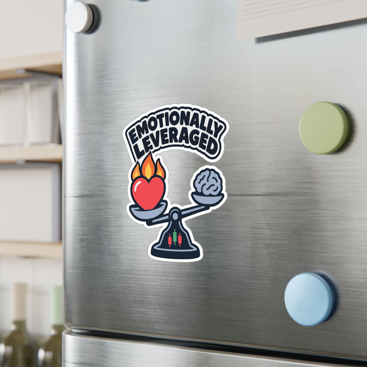 Day Trading Sticker – Emotionally Leveraged Design for Stock Market and Forex Traders, Laptop and Water Bottle Decals