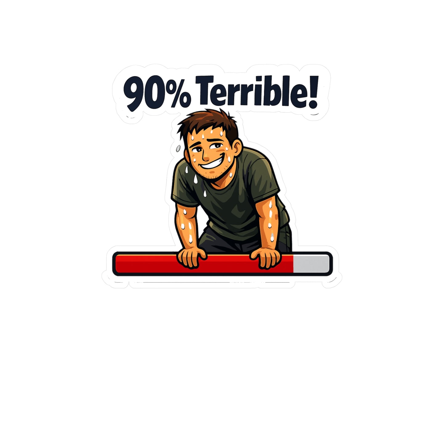 Krav Maga Sticker "90% Terrible!" Funny Martial Arts Self Defense decals, Waterproof Vinyl for Laptop Water Bottle