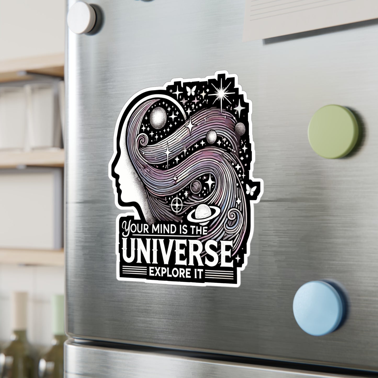 Your Mind is the Universe, Explore It - Universe Sticker for Laptop Sticker. Water Bottle Sticker, Vinyl Mind Decal - Universe Gift