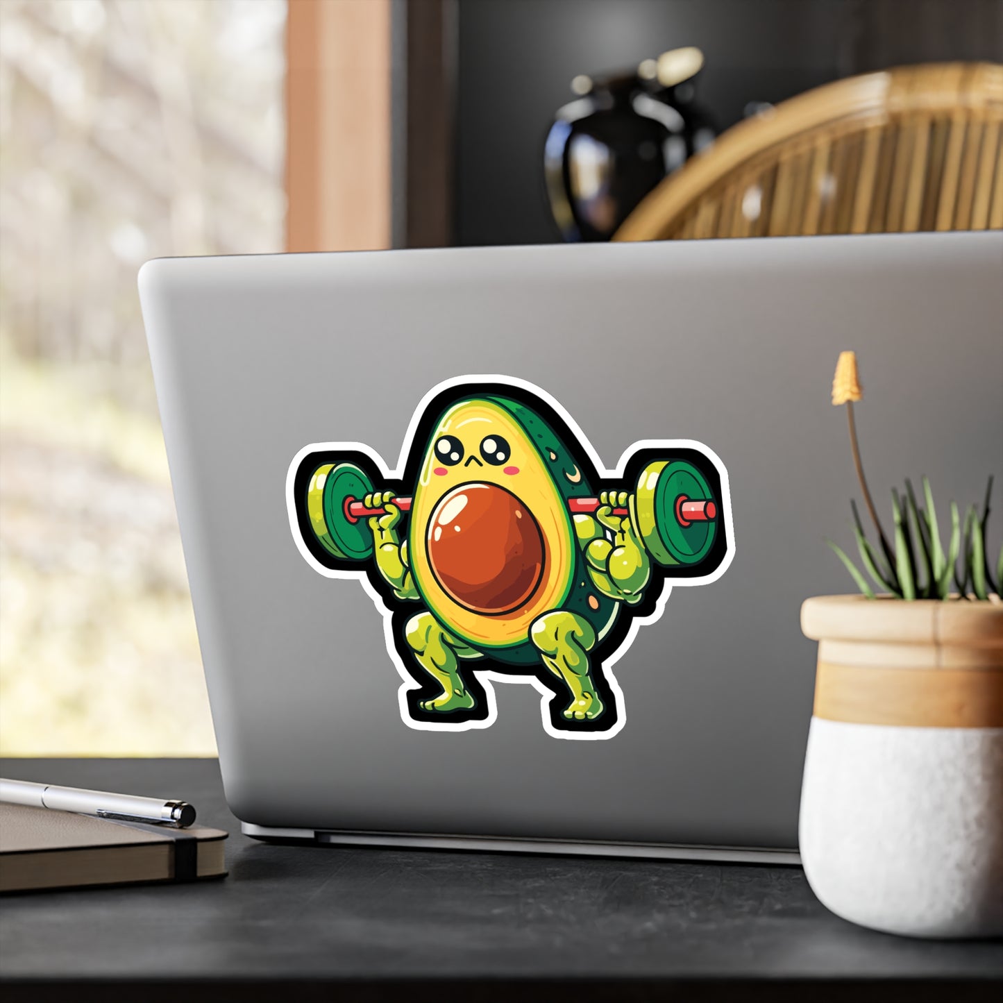 Avocado Weightlifter Bodybuilder - Bodybuilding Sticker for Laptop Sticker. Water Bottle Sticker, Vinyl Weightlifting Decal - Bodybuilding Gift