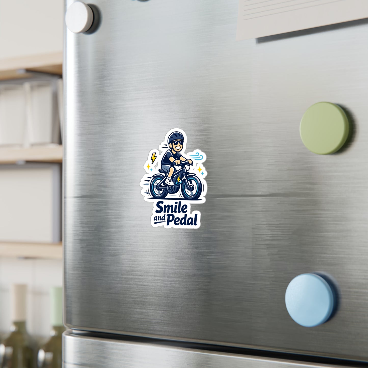 E-Bike Sticker Smile and Pedal Electric Bike Decals Waterproof Vinyl for Laptop Water Bottle E-Cyclist Gift