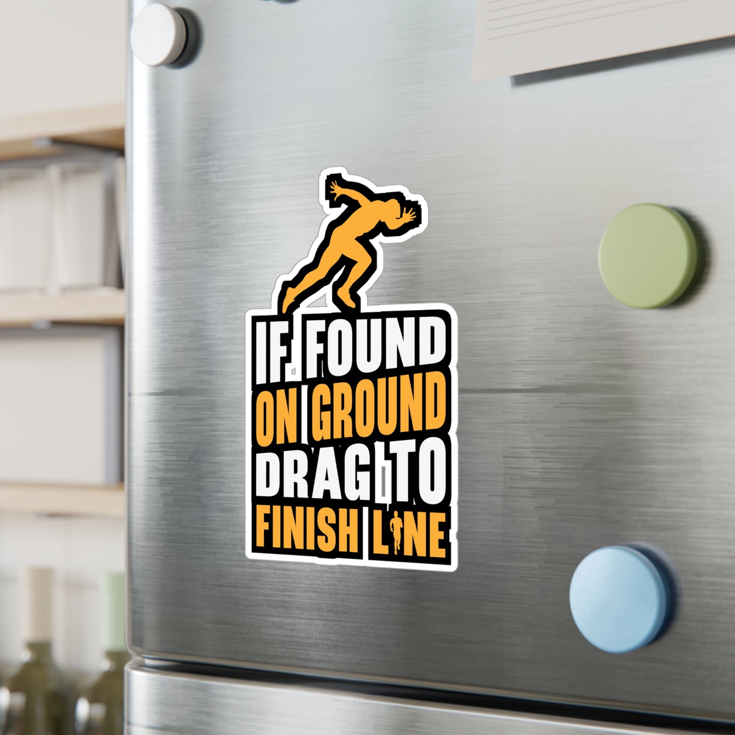 If Found On Ground Drag To Finish Line - Marathon Sticker for Laptop Sticker. Water Bottle Sticker, Vinyl Running Decal - Marathon Gift