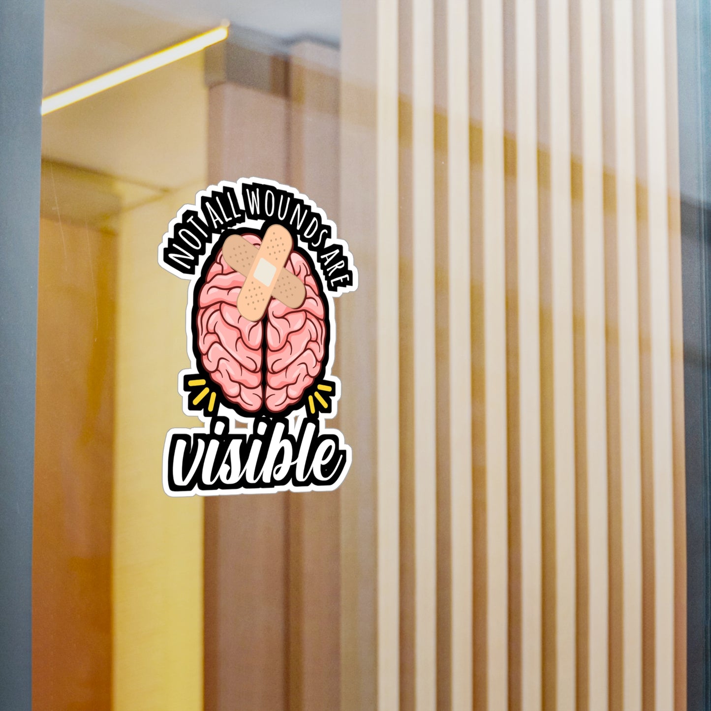 Not All Wounds Are Visible - Brain-surgery Sticker for Laptop Sticker. Water Bottle Sticker, Vinyl Skull Decal - Brain-surgery Gift