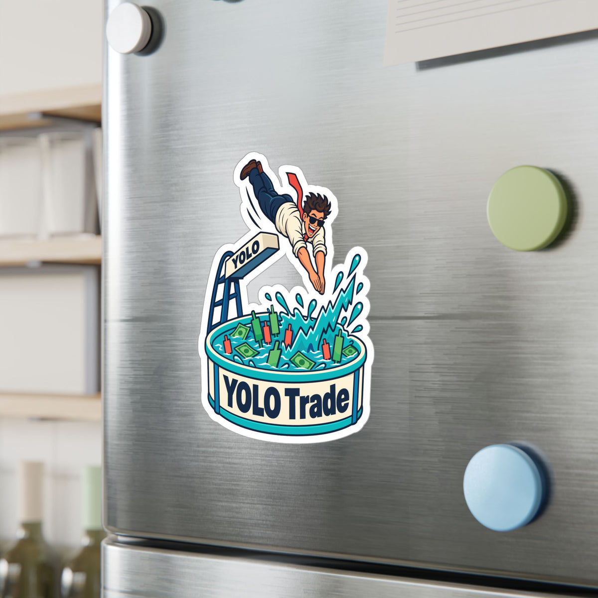 Day Trading Sticker - YOLO Trade Design for the Stock Market and Forex Trader, Laptop and Water Bottle Decals