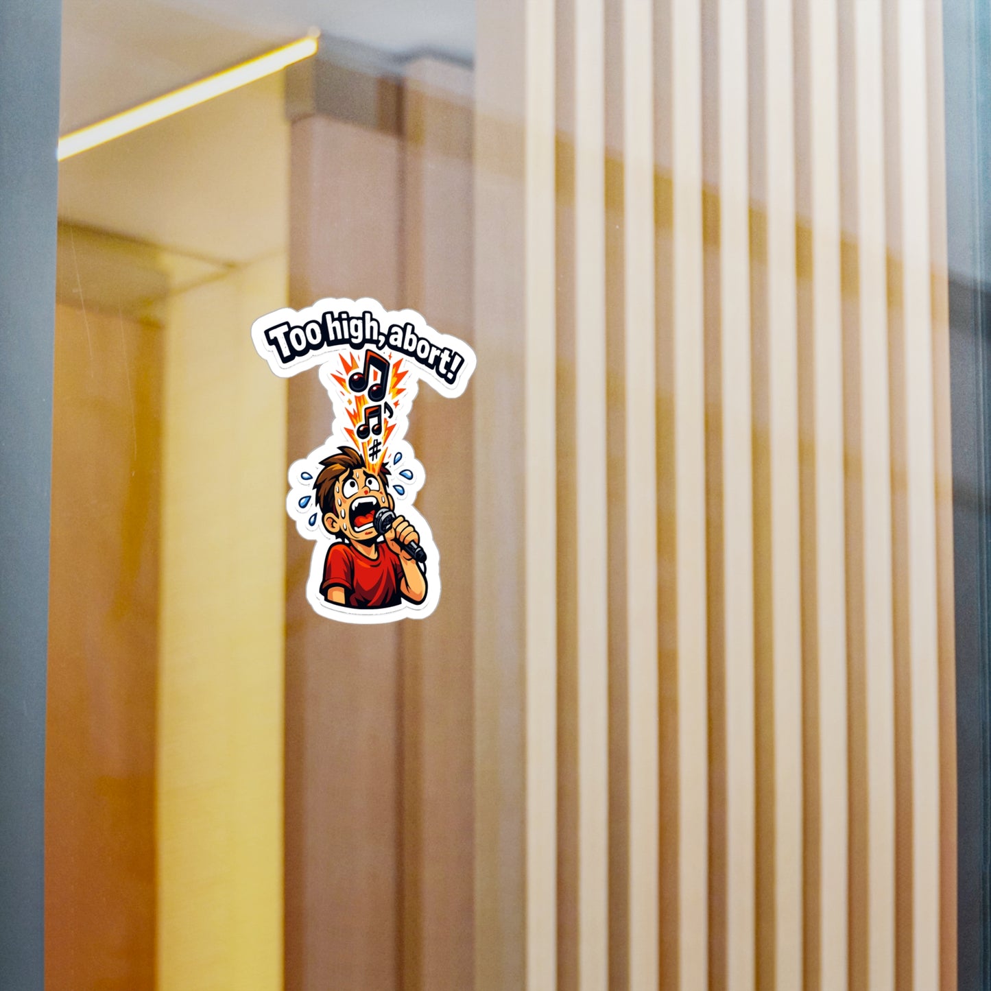 Karaoke Sticker “Too High, Abort!” Funny Music Beer Booze Design Vinyl Waterproof Decals for Laptop Water Bottle