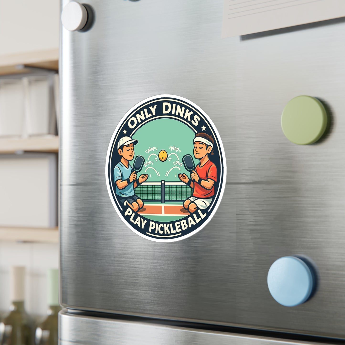 Pickleball Sticker Only Dinks Play Pickleball Funny Athlete Competition Vinyl Waterproof Decals for Laptop Water Bottle