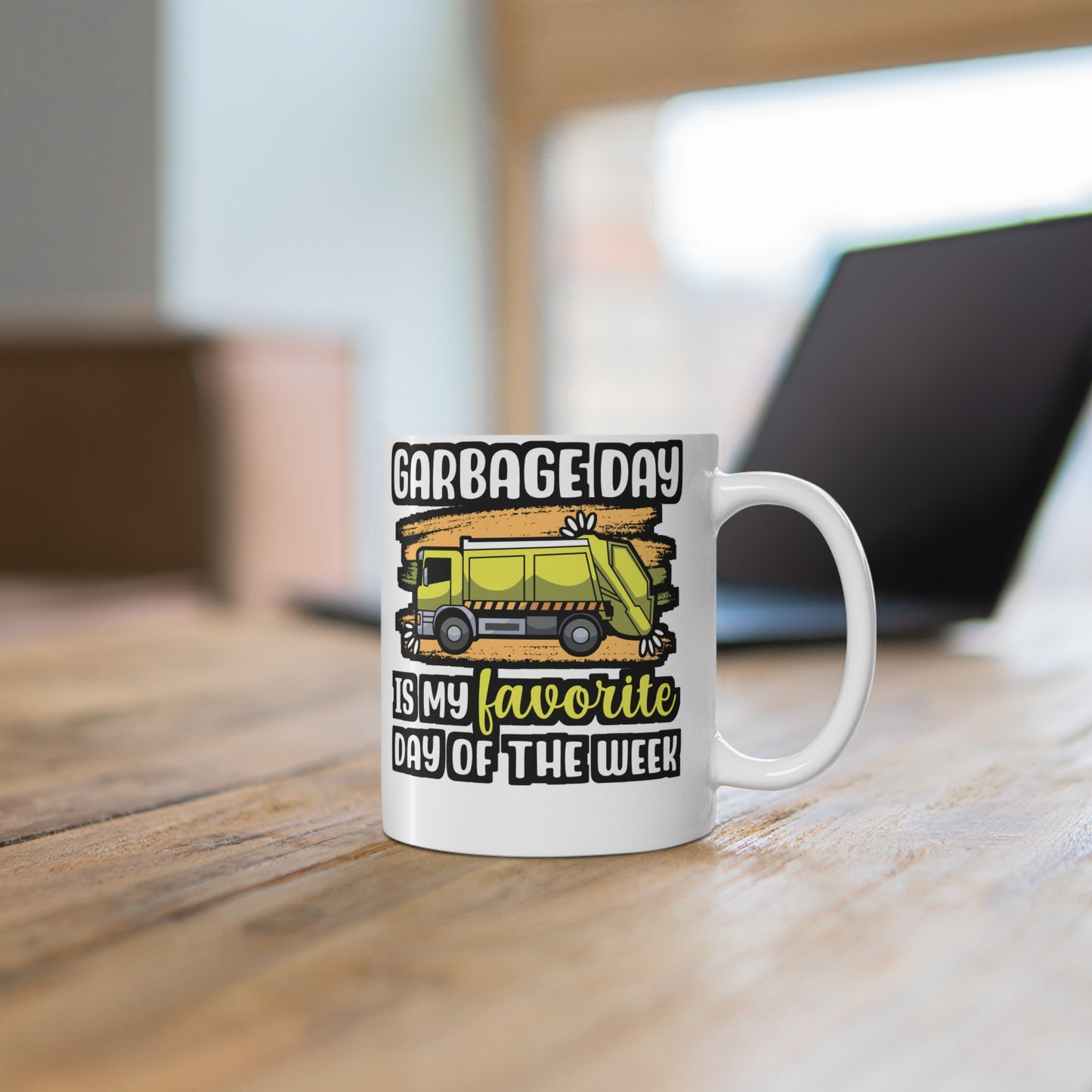 Garbage Day Is My Favourite Day Of The Week - Garbage Mug for Coffee 11oz. Garbage Cup, White ceramic, Truck Mug - Garbage Gift