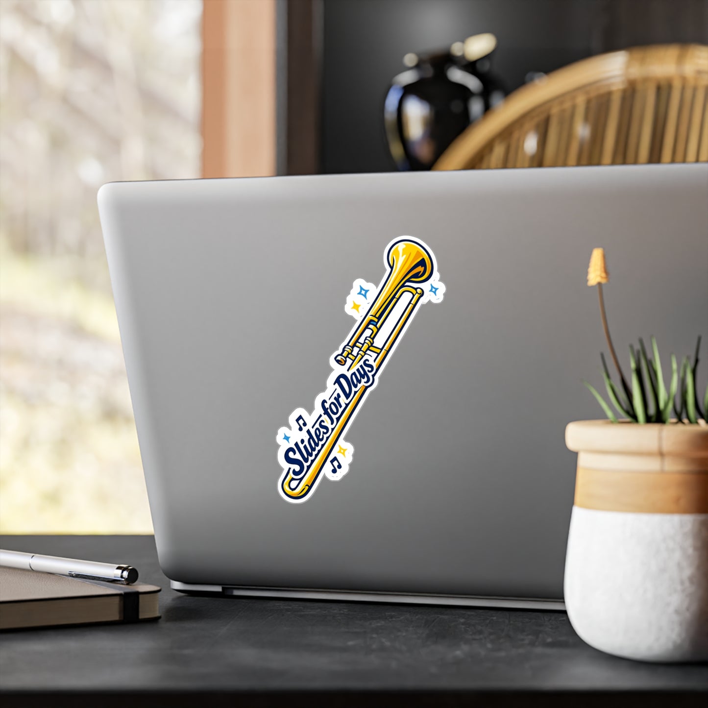 Marching Band Sticker "Slides for Days" Waterproof Vinyl Decals for Laptop & Water Bottle, Drummer, Band Director, Mellophone