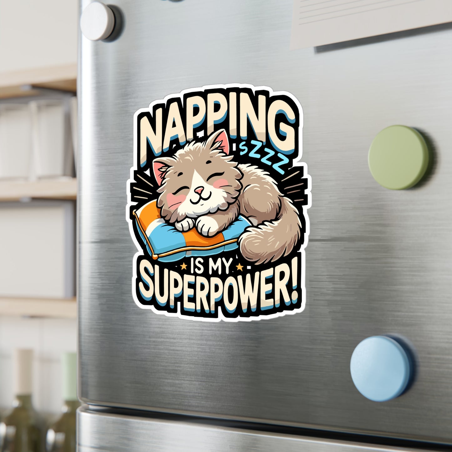 Napping is My Superpower - Napping Sticker for Laptop Sticker. Water Bottle Sticker, Vinyl Superpower Decal - Napping Gift