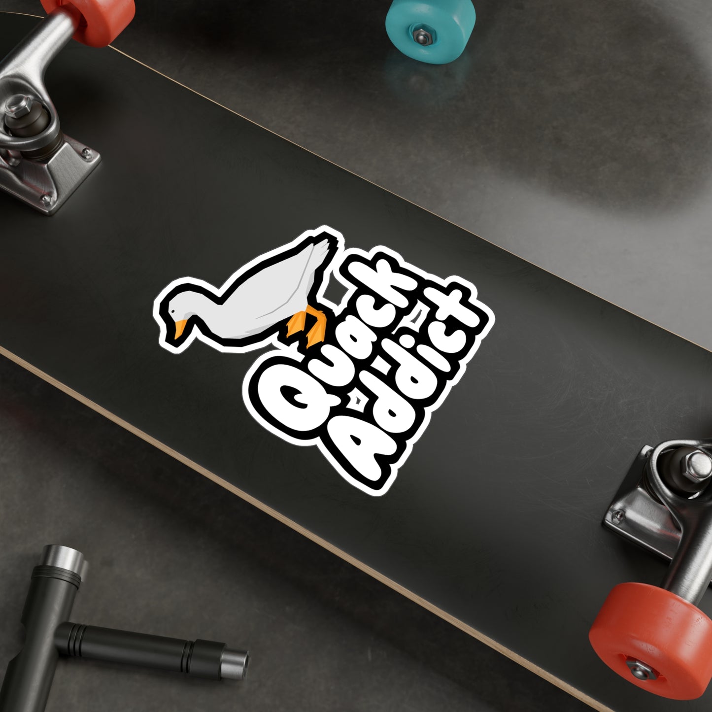 Quack Addict - Quack Sticker for Laptop, Wall, Window, Truck, Car Quack Gift Vinyl Rubber duck Decal Sticker