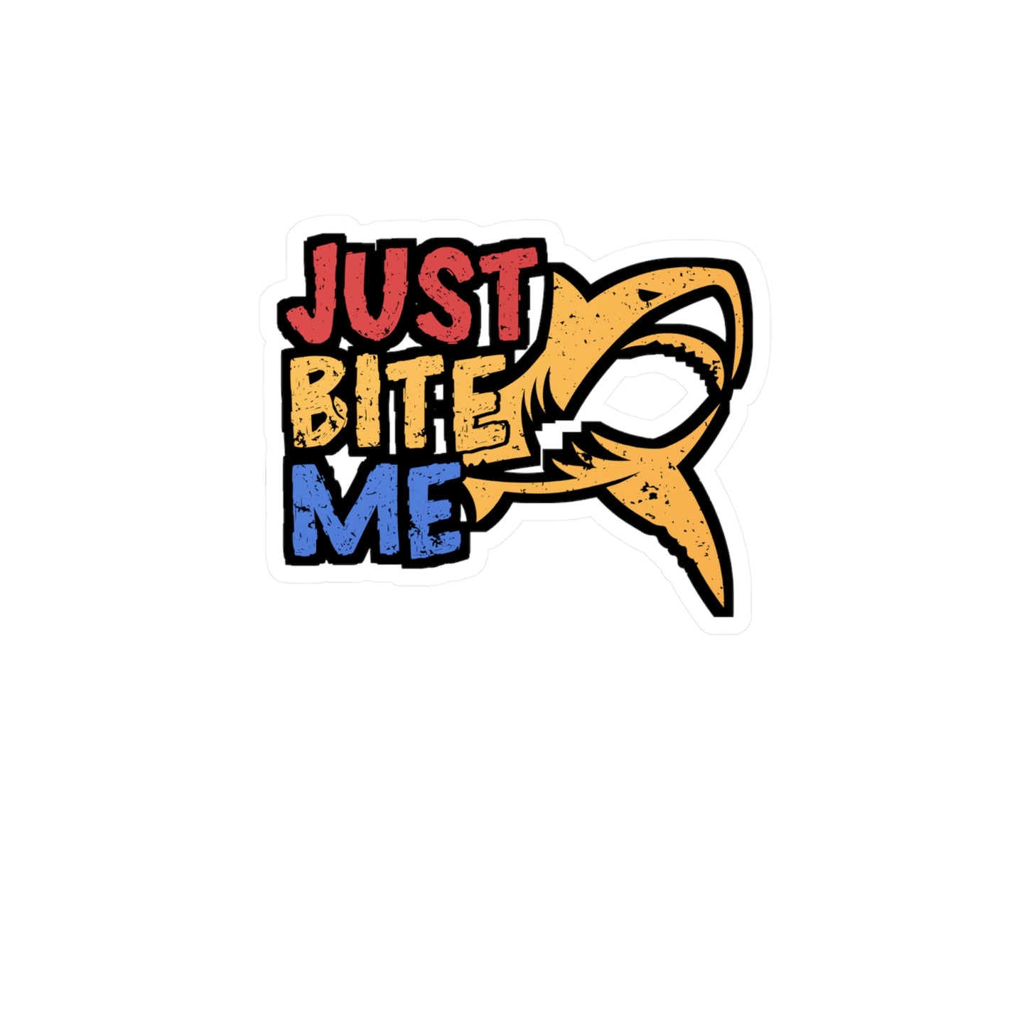 Just Bite Me - Sharks Sticker for Car Window Laptop Sticker. Water Bottle Sticker, Vinyl Marine Decal, Jaws Sticker - Sharks Gift
