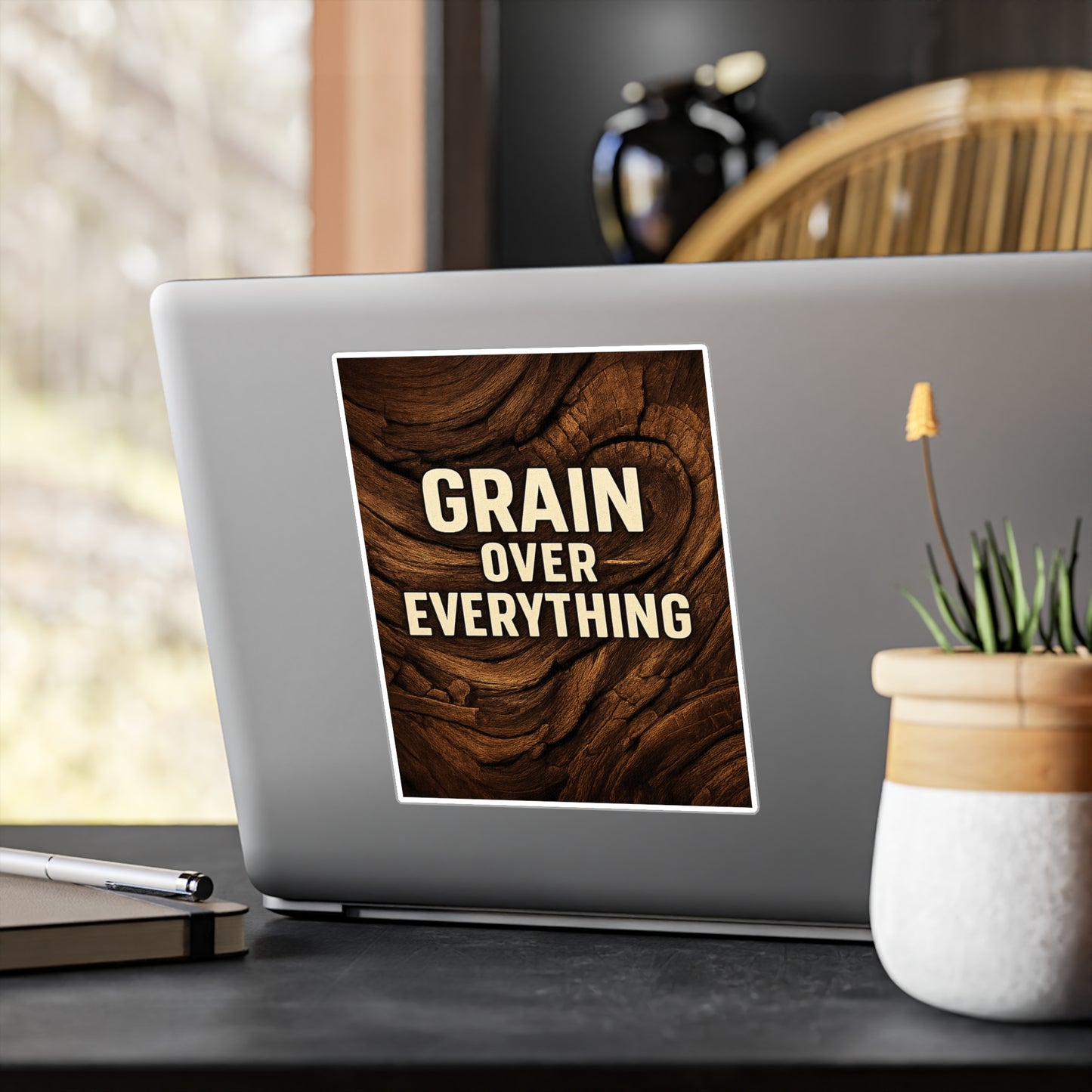 Carpenter Sticker Grain Over Everything Woodworker Woodworking Vinyl Waterproof Sticker Decals for Laptop Water Bottle