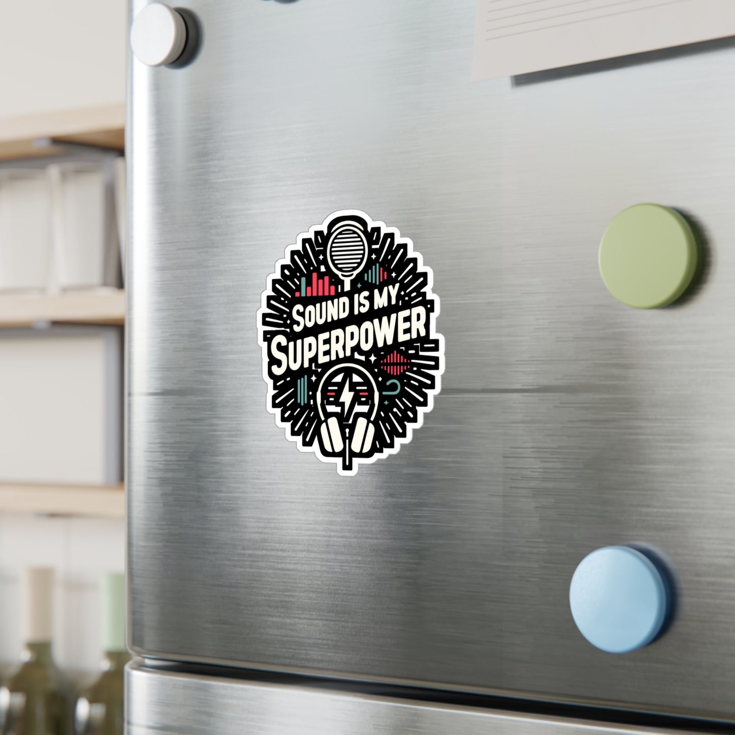 Sound is my superpower - Audio-engineer Sticker for Laptop Sticker. Water Bottle Sticker, Vinyl Monitor Decal - Audio-engineer Gift