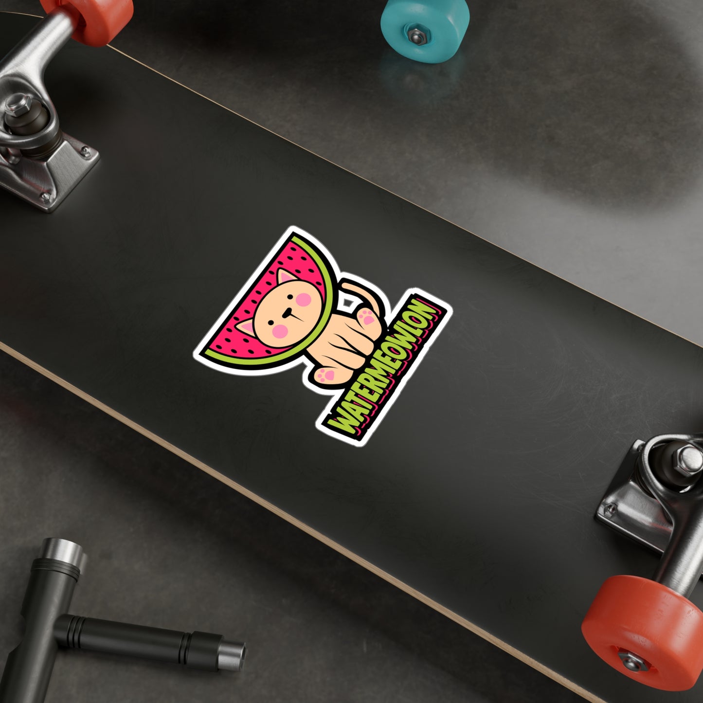Watermelon cat - Cat Sticker for Car Window Laptop Sticker. Water Bottle Sticker, Vinyl Watermelon Decal, Fruit Sticker - Cat Gift