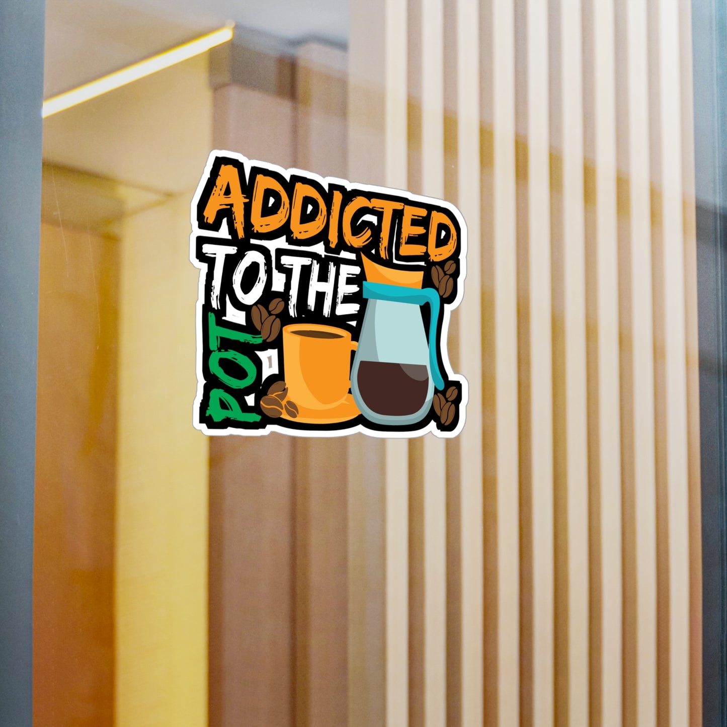 Addicted to The Pod Coffee - Coffee Sticker for Laptop Sticker. Water Bottle Sticker, Vinyl Cappuccino Decal - Coffee Gift