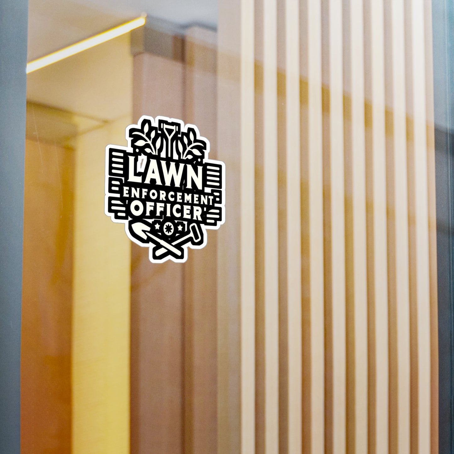 Lawn Enforcement Officer - Gardening Sticker for Laptop Sticker. Water Bottle Sticker, Vinyl Landscaper Decal - Gardening Gift