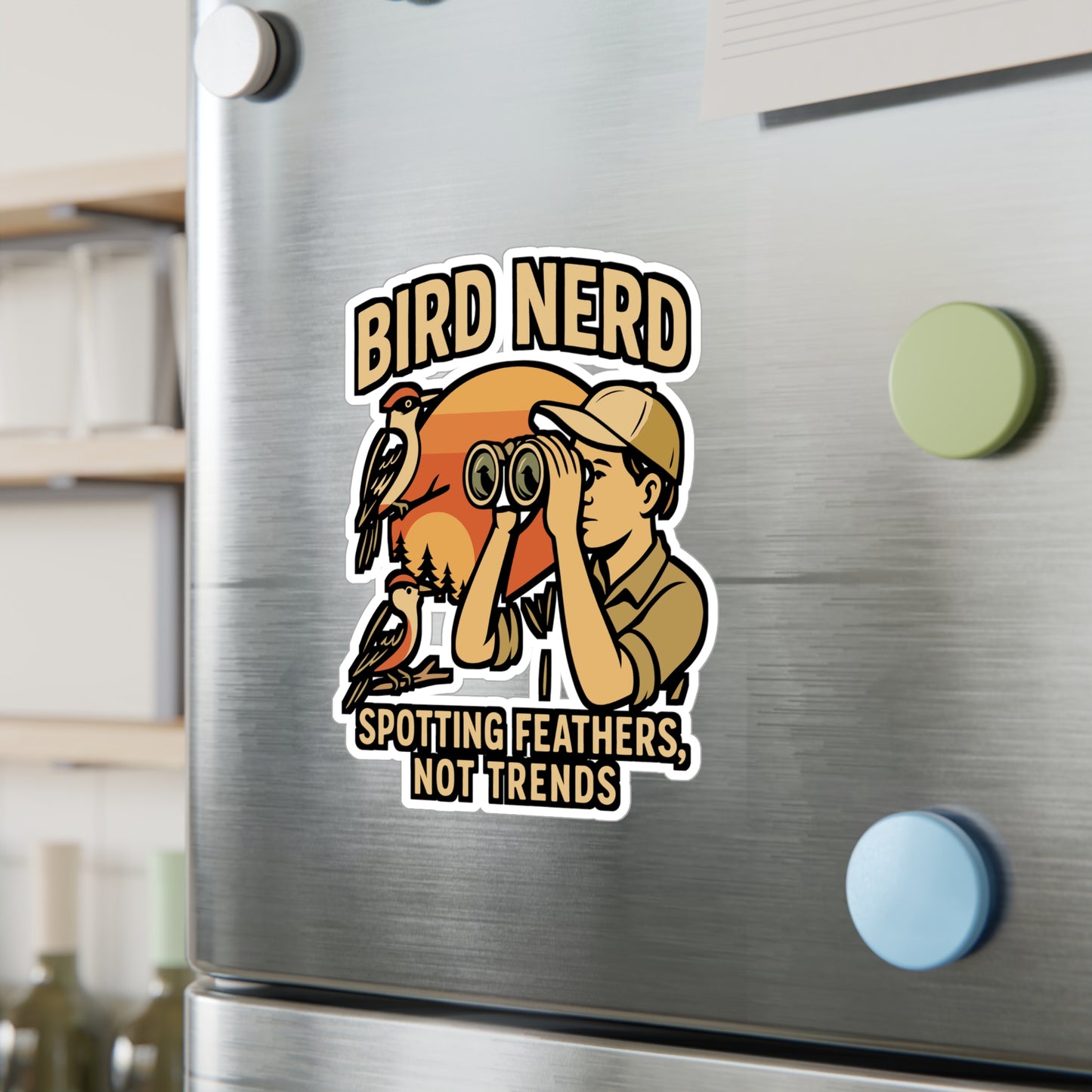 Bird Nerd – Funny Birdwatcher Sticker for Laptop or Water Bottle | Vinyl Binocular Decal | Birding Gift for Nature Lovers