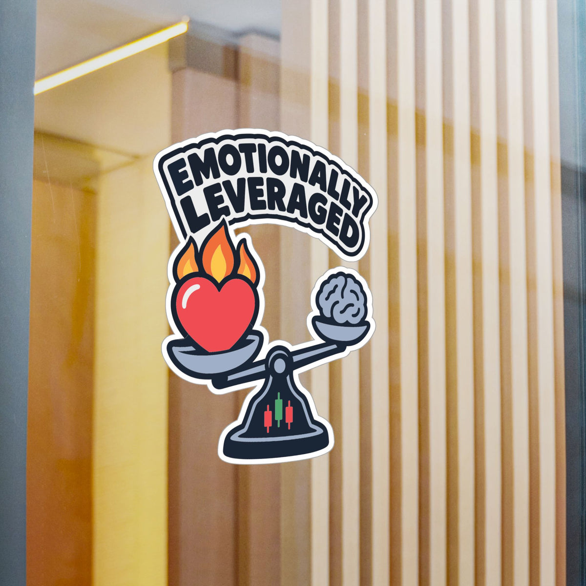 Day Trading Sticker – Emotionally Leveraged Design for Stock Market and Forex Traders, Laptop and Water Bottle Decals