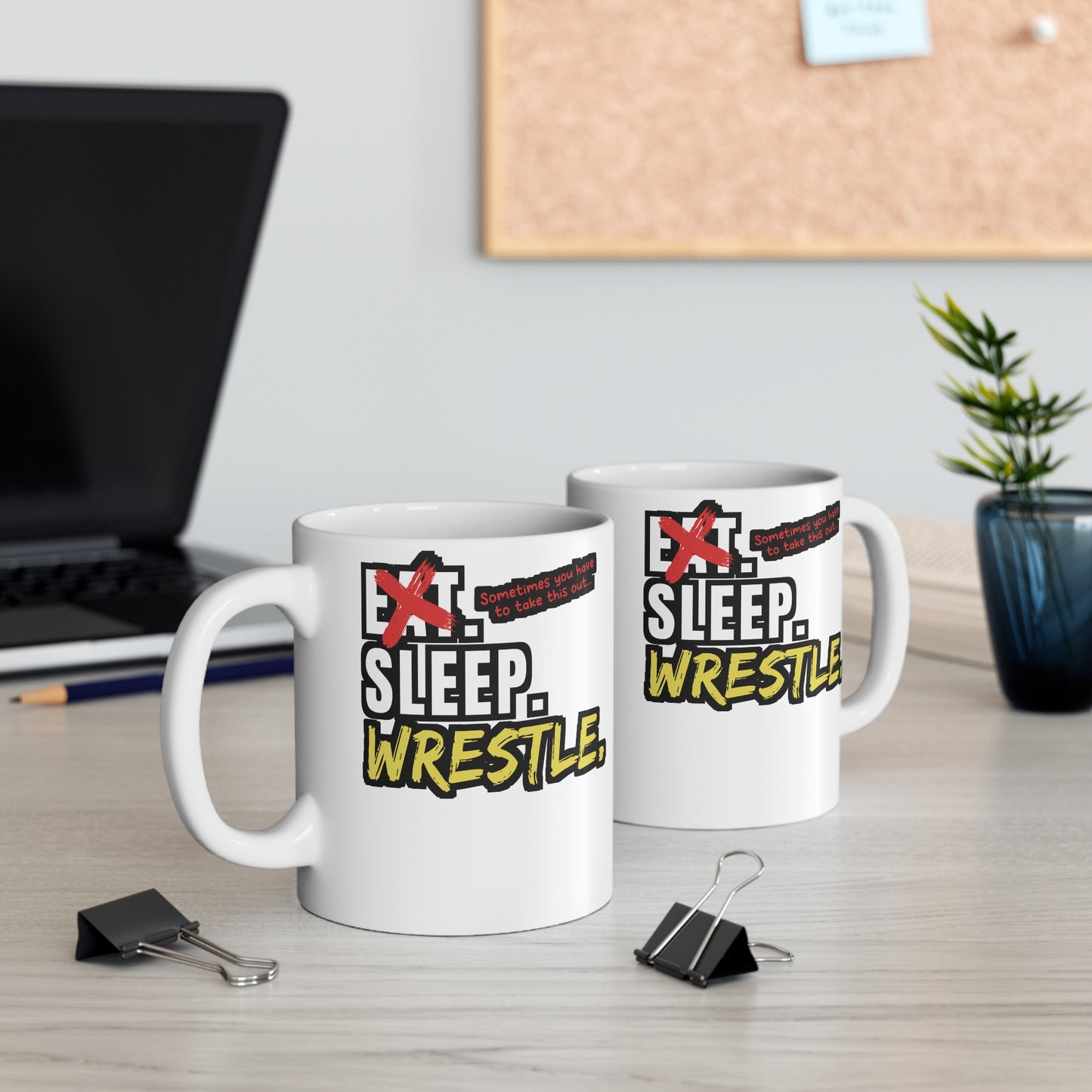 Eat Sleep Wrestle - Wrestle Mug for Coffee 11oz. Wrestle Cup, White ceramic, Wrestling Mug, Cradle Tea Cup - Wrestle Gift