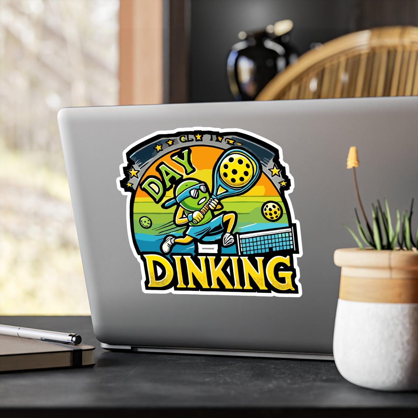 Day Dinking - Pickleball Sticker for Car Window Laptop Sticker. Water Bottle Sticker, Vinyl Dink Decal, Cucumber Sticker - Pickleball Gift