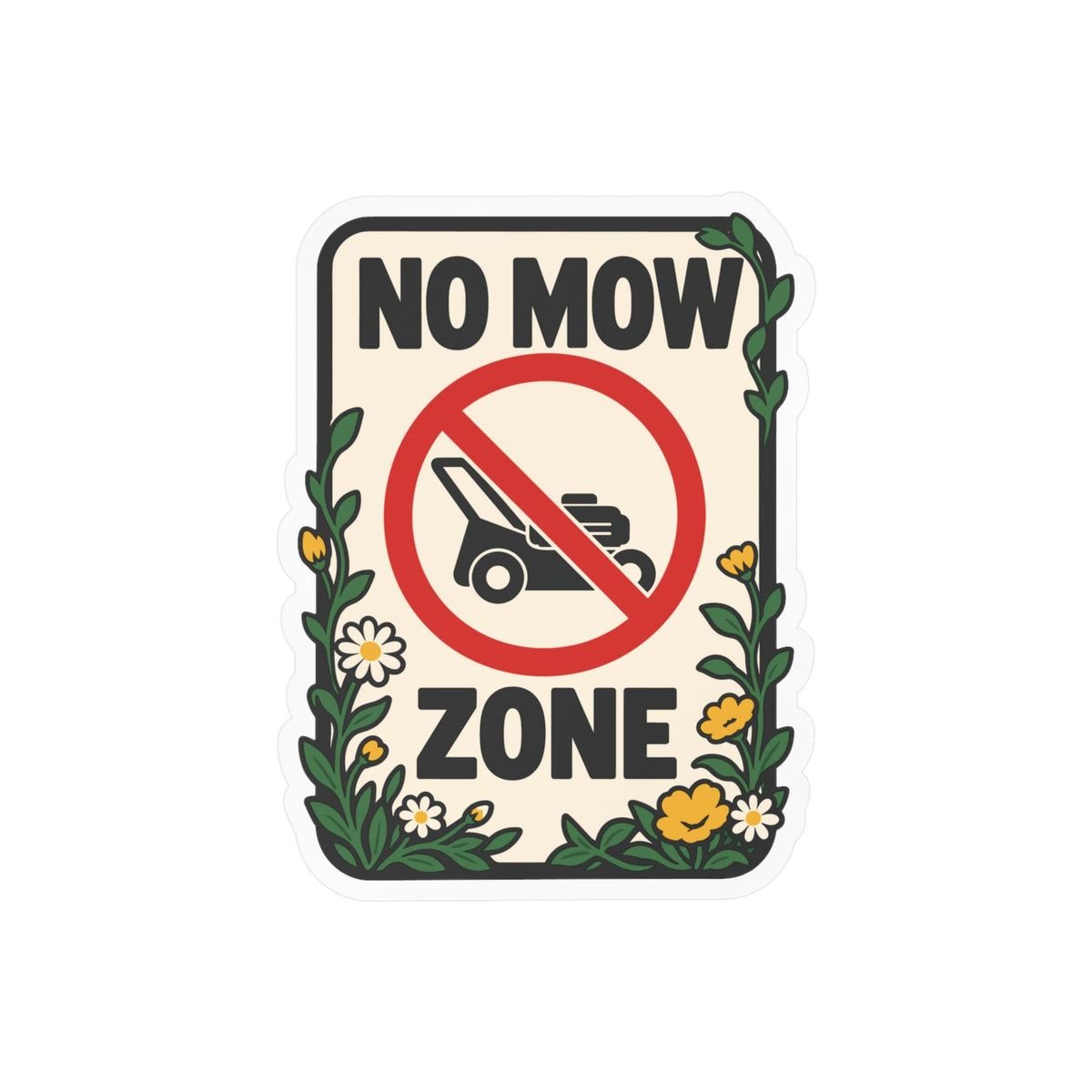 Plants Sticker "No Mow Zone" – Dandelion Decals for Laptop and Water Bottle, Friendship Gift for Nature Lovers