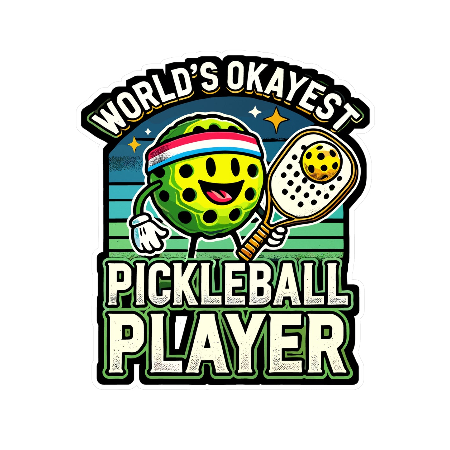 World's Okayest Pickleball Player - Pickleball Sticker for Laptop Sticker. Water Bottle Sticker, Vinyl Dink Decal - Pickleball Gift