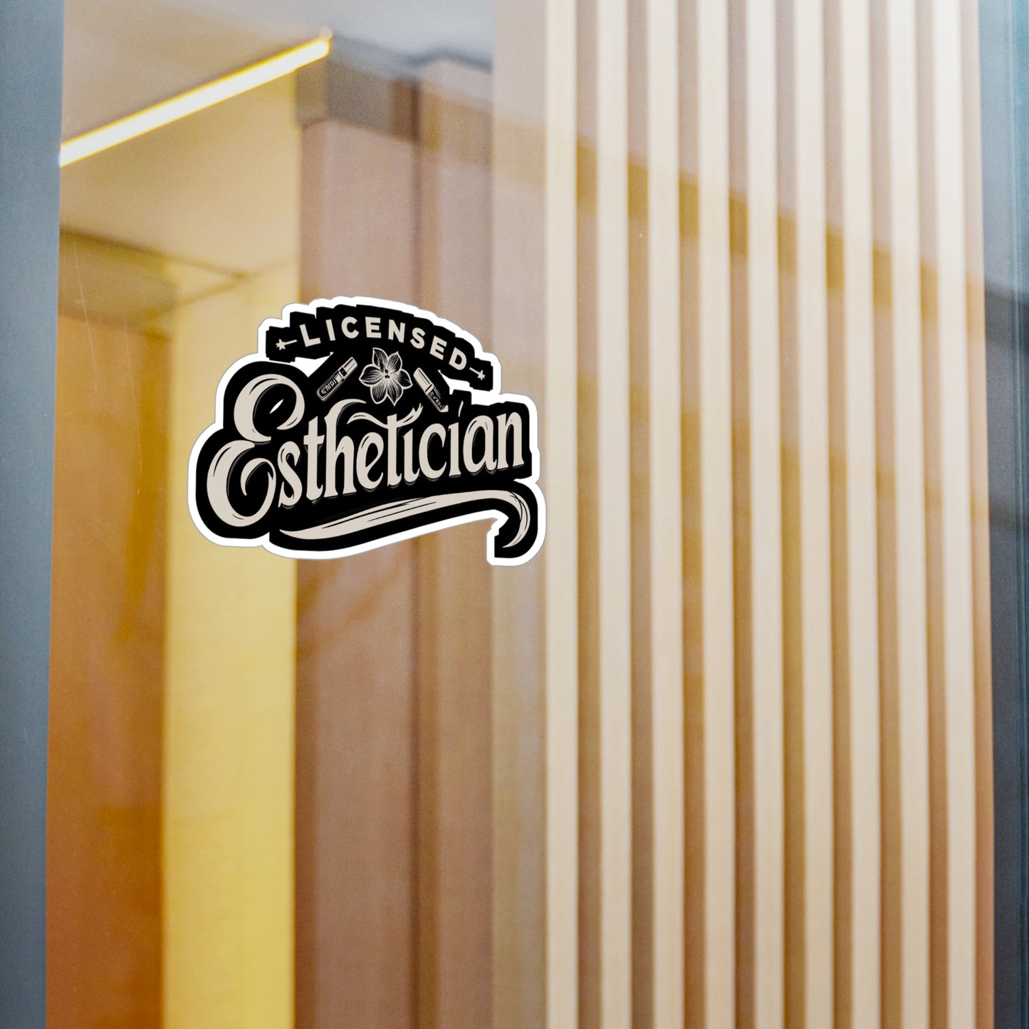 Licensed Esthetician - Beautician Sticker for Laptop Sticker. Water Bottle Sticker, Vinyl Esthetician Decal - Beautician Gift