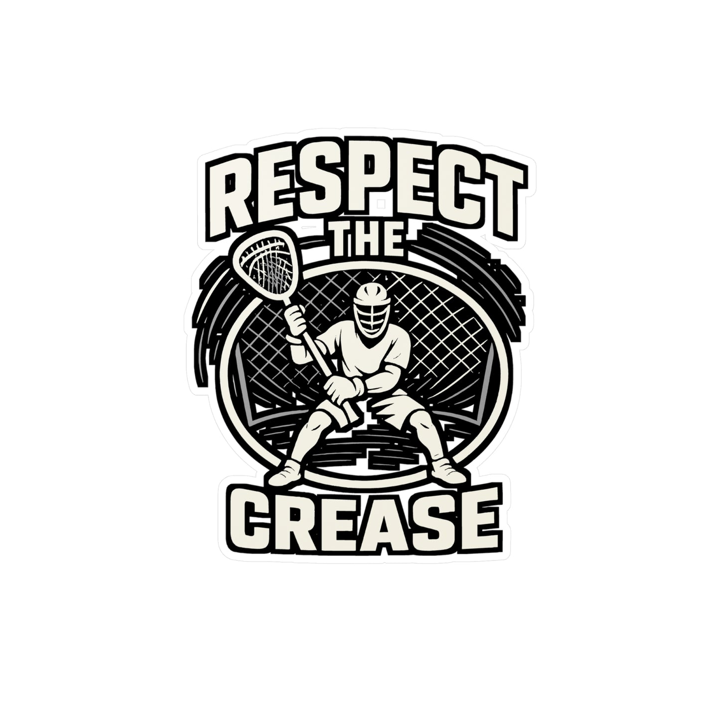 Lacrosse Sticker – Respect the Crease Decals, Waterproof Vinyl Sports Team Ball Decor for Laptop, Water Bottle, Durable and Easy to Apply