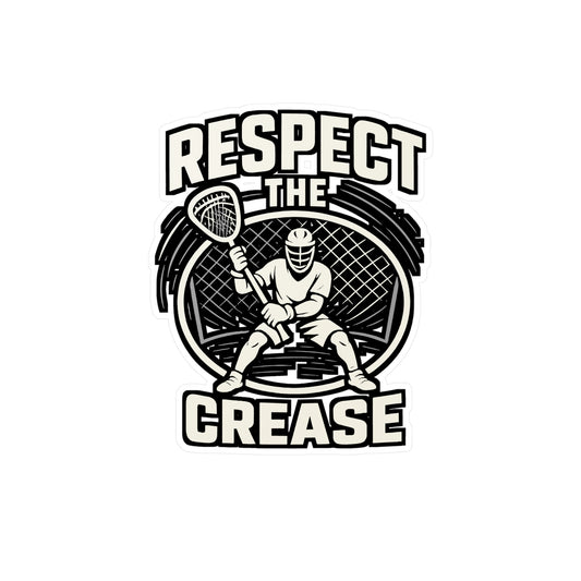 Lacrosse Sticker – Respect the Crease Decals, Waterproof Vinyl Sports Team Ball Decor for Laptop, Water Bottle, Durable and Easy to Apply