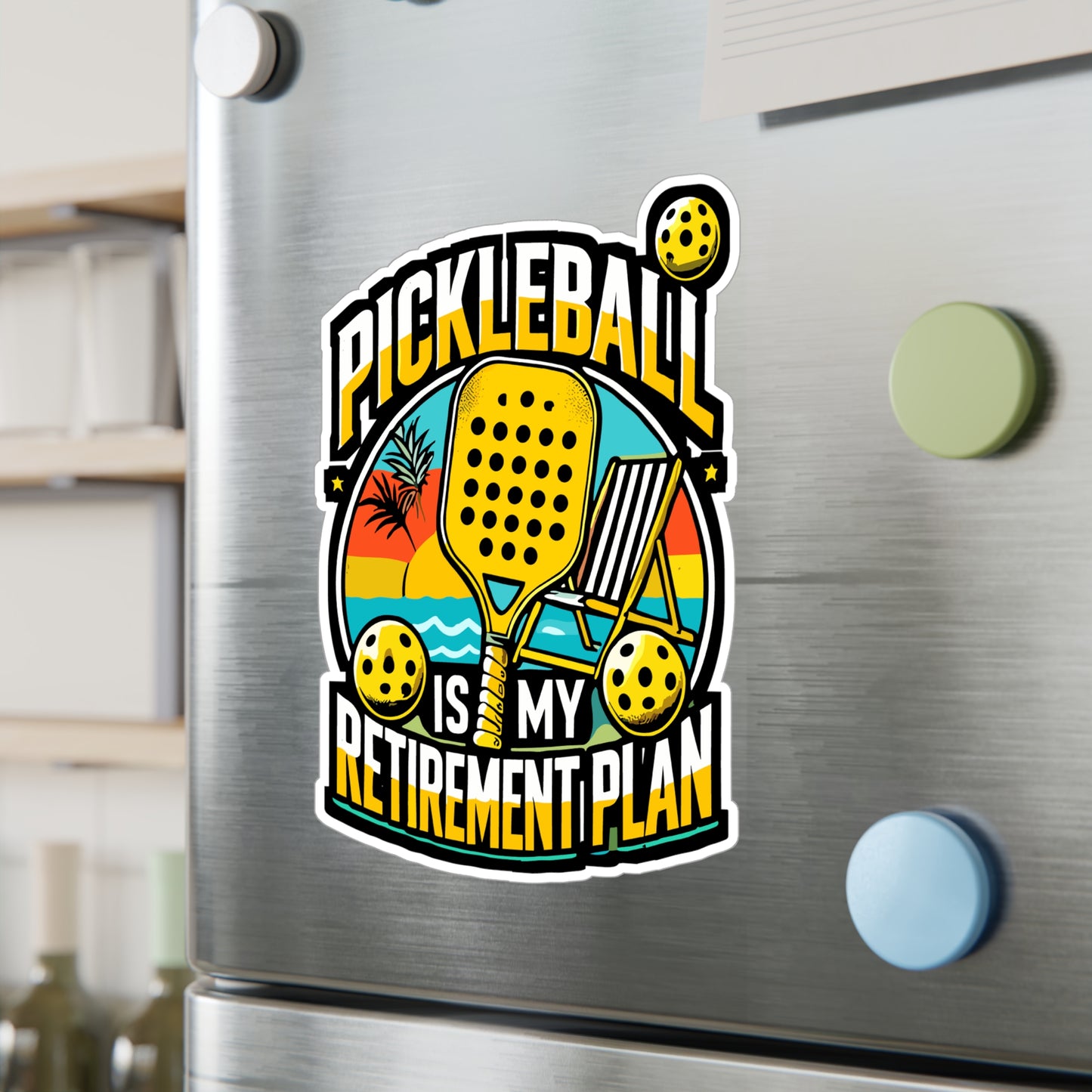 Pickleball Is My Retirement Plan - Pickleball Sticker for Laptop Sticker. Water Bottle Sticker, Vinyl Dink Decal - Pickleball Gift