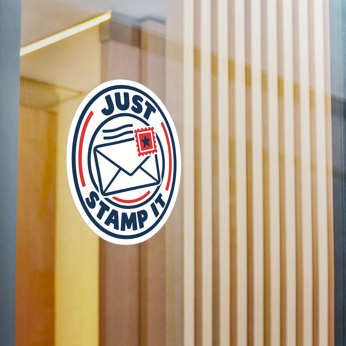 Postal Worker Sticker, Just Stamp It Mail Carrier Decals for Rural Mailbox, Laptop & Water Bottle, Waterproof Vinyl