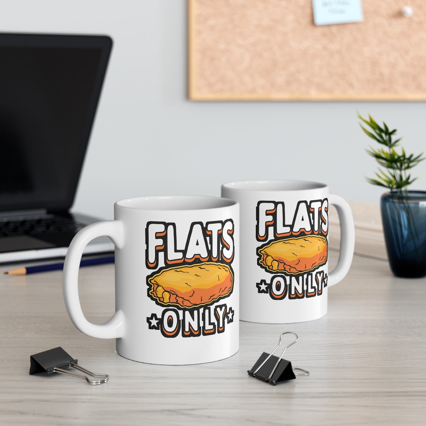 Flats Only Chicken Wings - Chicken-wings Mug for Coffee 11oz. Chicken-wings Cup, White ceramic, Nugget Mug - Chicken-wings Gift