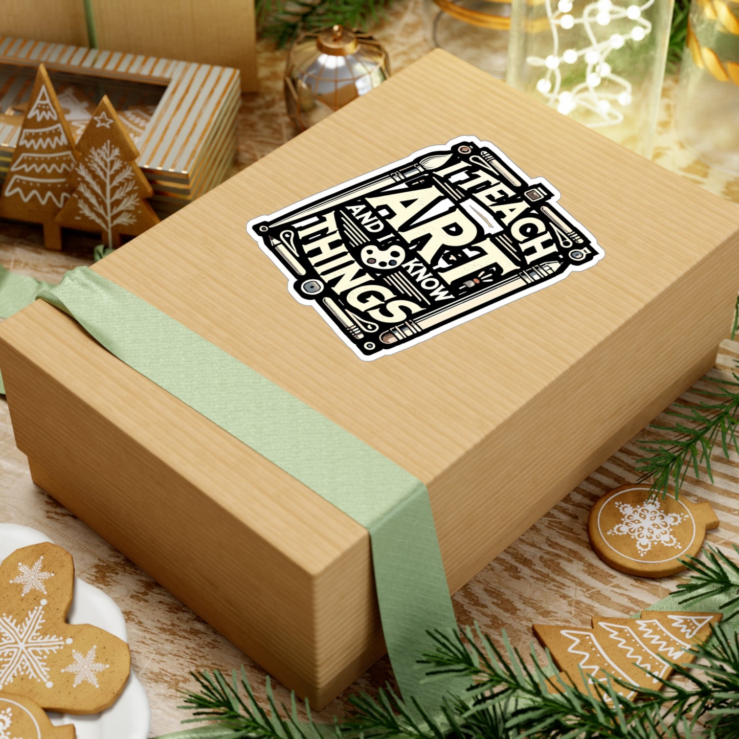 I Teach Art And I Know Things - Art-teacher Sticker for Laptop Sticker. Water Bottle Sticker, Vinyl Artist Decal - Art-teacher Gift