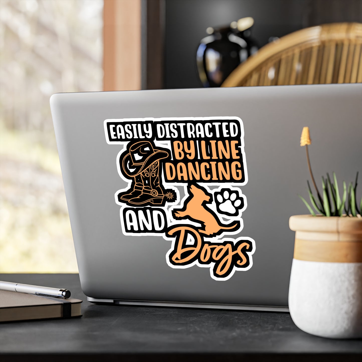 Easily Distracted By Line Dancing and Dogs | Line dance Sticker | Dancer Decals | Line dance Gift