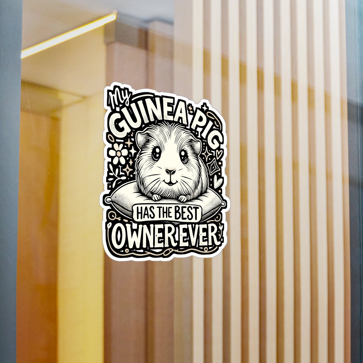 My Guinea Pig Has The Best Owner Ever – Cute Guinea Pig Sticker for Laptop or Water Bottle | Funny Pet Lover Gift