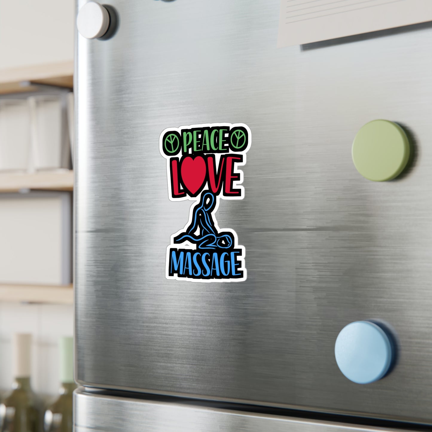 Peace Love Massage - Massage Sticker for Wall, Laptop, Window, Truck, Car Massage Gift Vinyl Massage therapist Decal Sticker