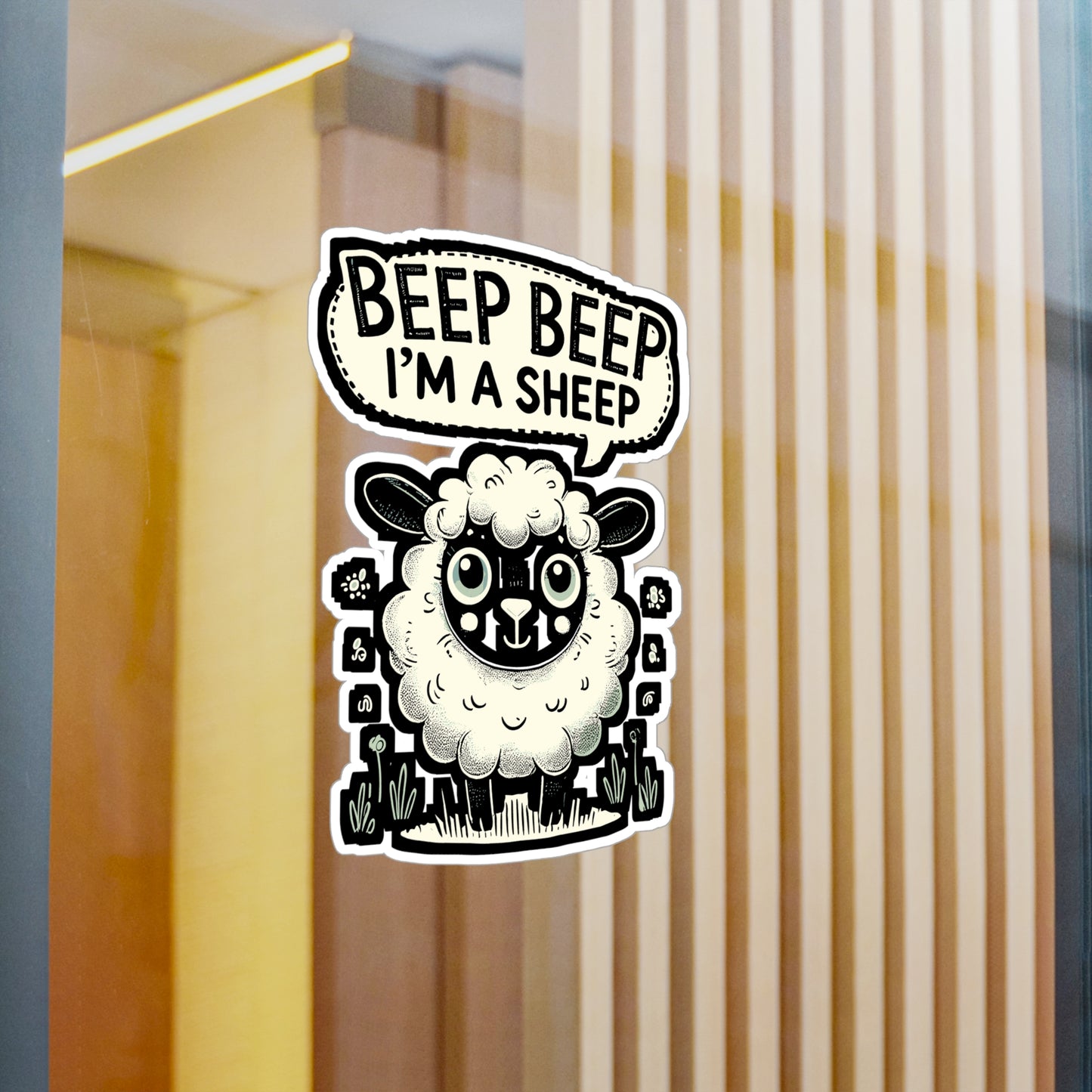 Beep Beep I'm A Sheep - Sheep Sticker for Car Window Laptop Sticker. Water Bottle Sticker, Vinyl Animal Decal, Humor Sticker - Sheep Gift