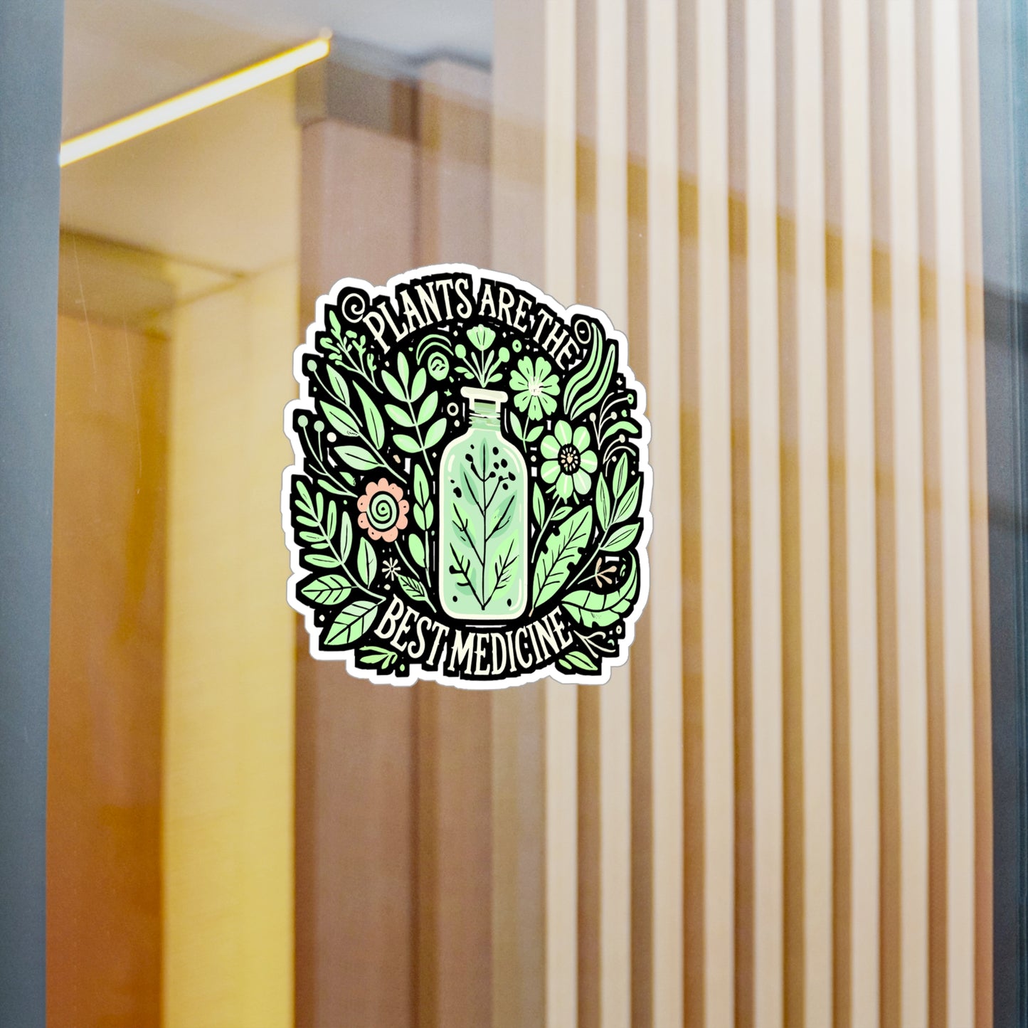 Plants Are The Best Medicine – Vinyl Sticker for Laptop & Water Bottle | Botanical Medicine Decal, Plant Lover Gift