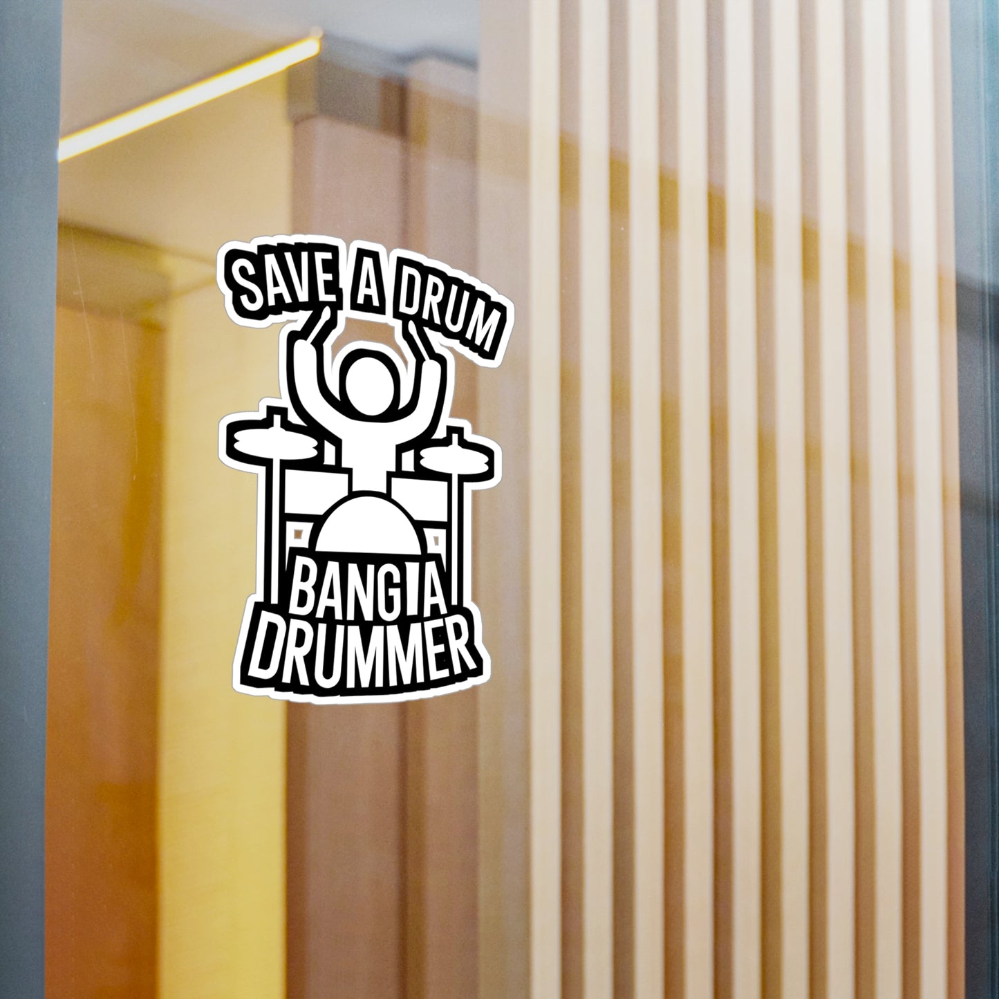 Save a drum bang a drummer - Drums Sticker for Wall, Laptop, Window, Truck, Car Drums Gift Vinyl Drummer Decal Sticker