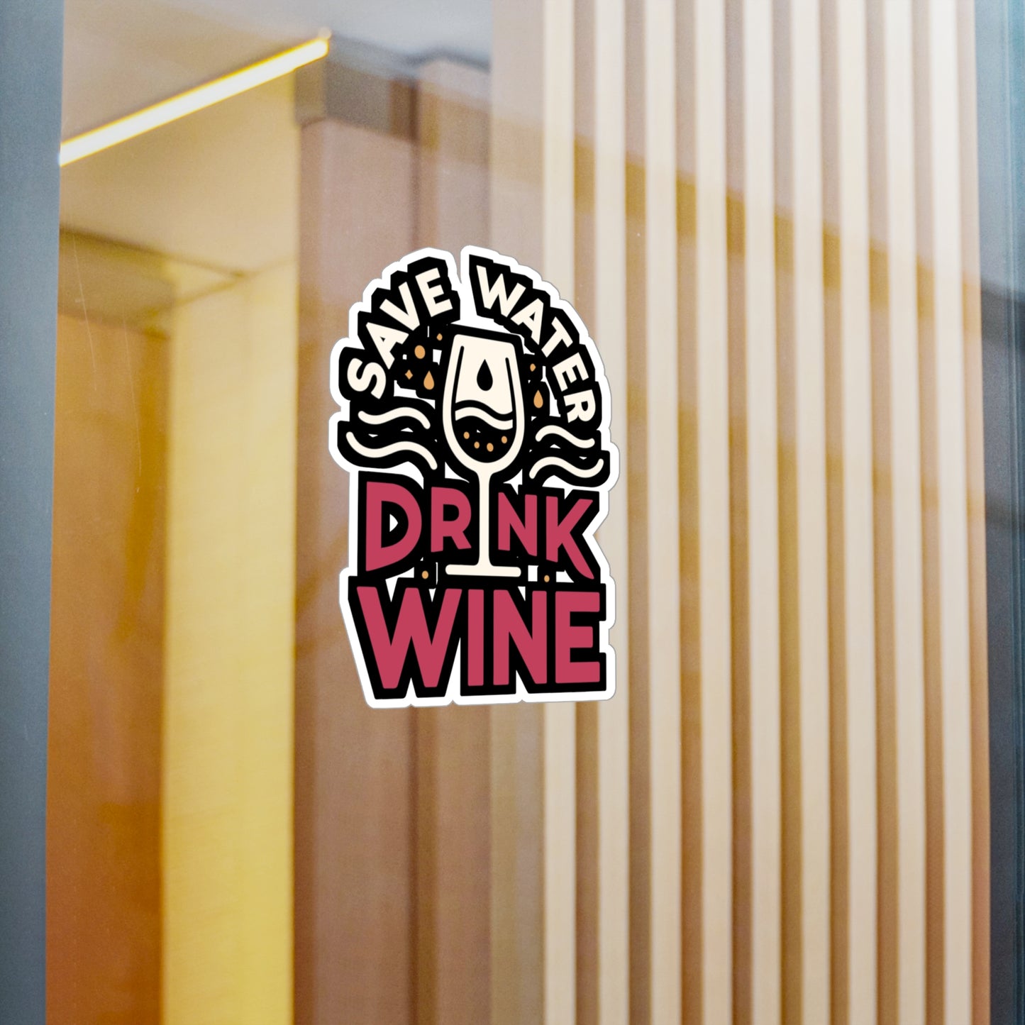 Save water, drink wine - Drinking Sticker for Laptop Sticker. Water Bottle Sticker, Vinyl Wine Decal - Drinking Gift