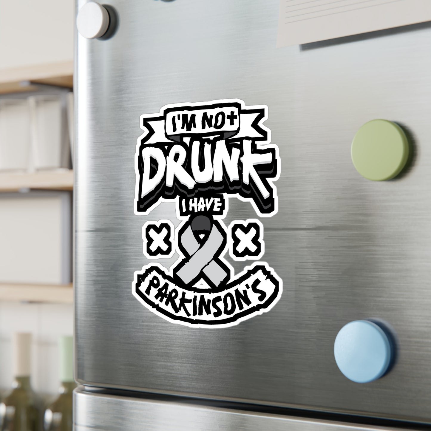 I'm Not Drunk I Have Parkinson's - Parkinsons Sticker for Laptop Sticker. Water Bottle Sticker, Vinyl Awareness Decal - Parkinsons Gift