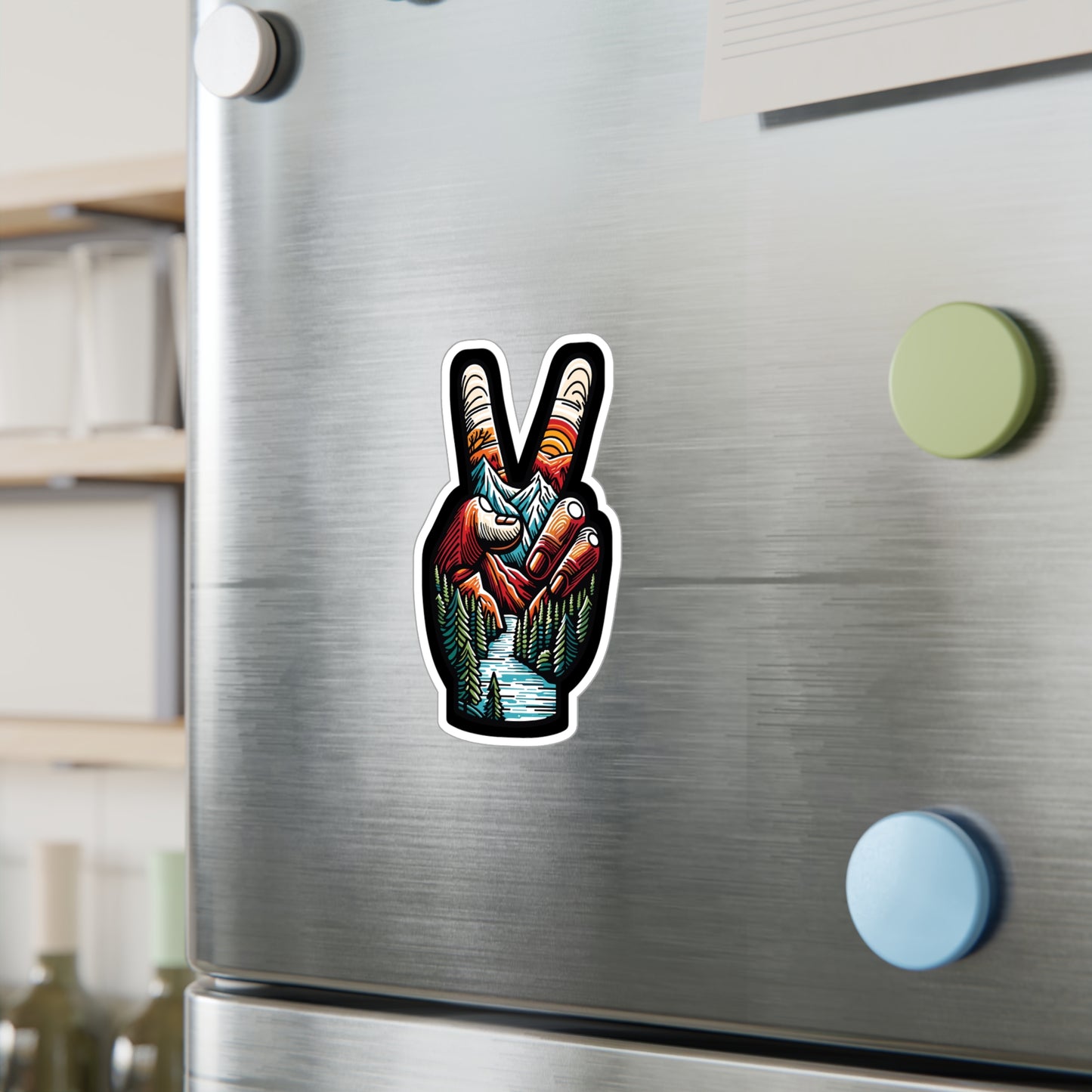 Peace Outdoor Forest Camping - Camping Sticker for Laptop, Wall Sticker. Water Bottle Sticker, Vinyl Adventure Decal - Camping Gift