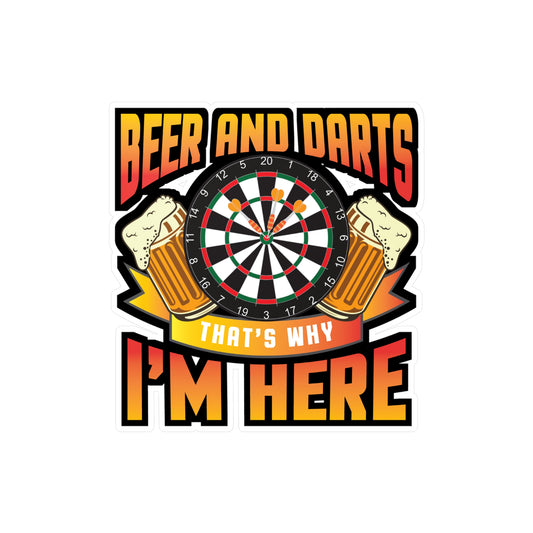 Beer and Darts - Dart Sticker for Car Window Laptop Sticker. Water Bottle Sticker, Vinyl Darts Decal, Dart player Sticker - Dart Gift