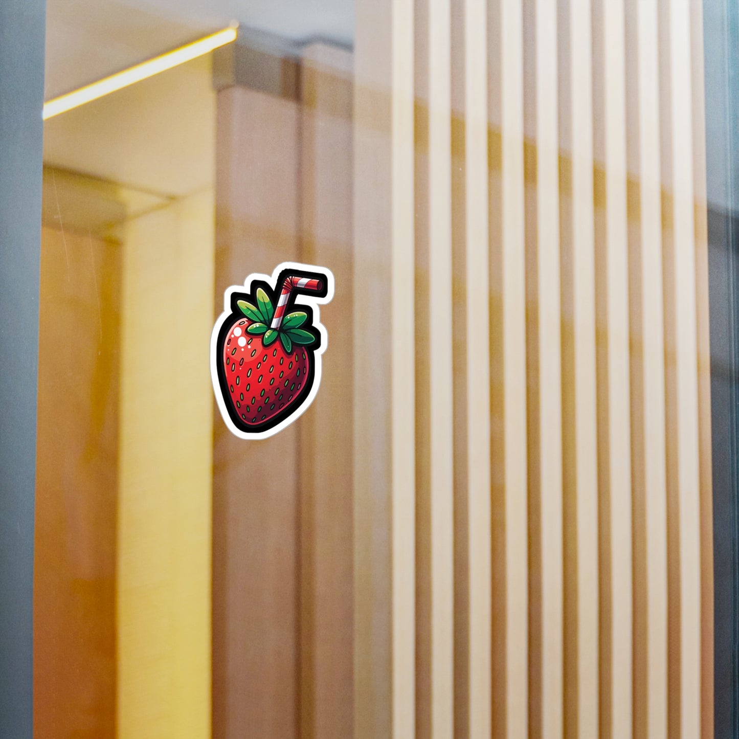 Strawberry Shake - Strawberry Sticker for Laptop Sticker. Water Bottle Sticker, Vinyl Fruits Decal - Strawberry Gift