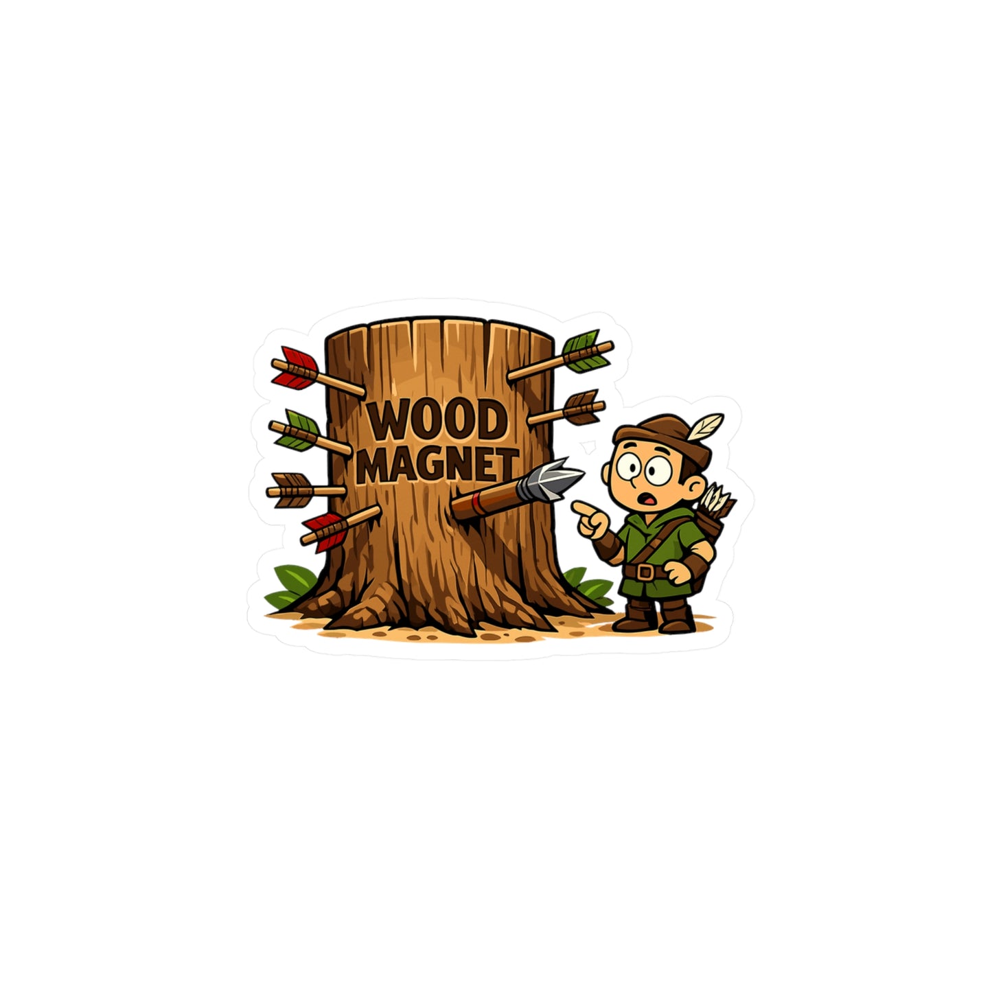 Archery  Sticker Wood Magnet Design - Waterproof Vinyl sticker decals for Laptop Water Bottle, Archer Hunting Shoot Gift