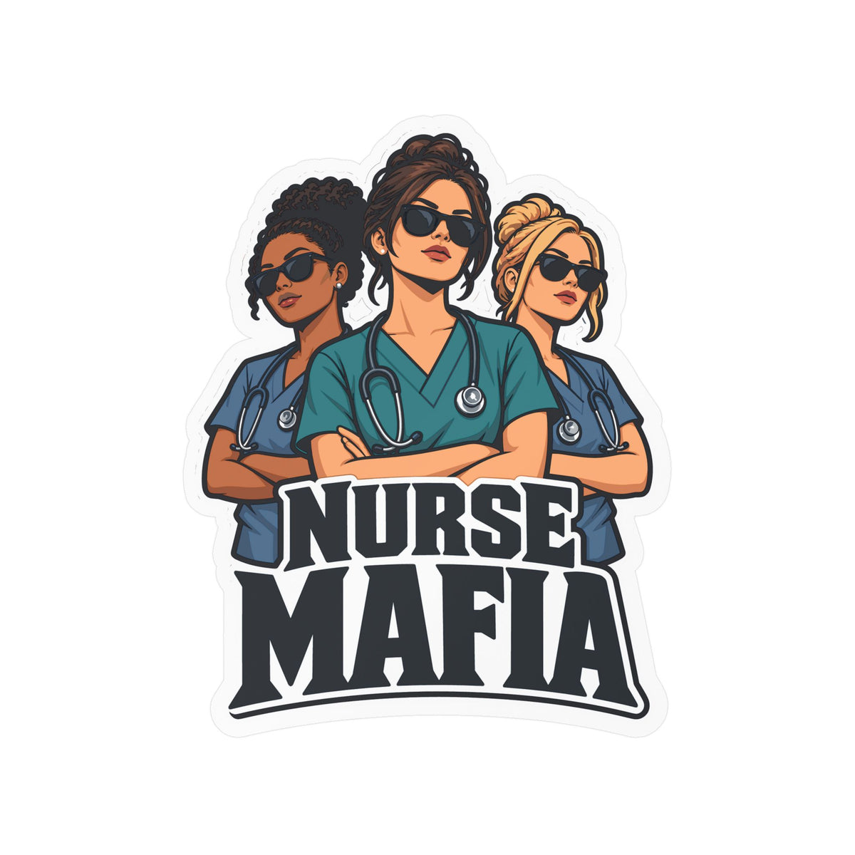 Nurse Sticker, Nurse Mafia Vinyl Decals for Laptop and Water Bottle, Waterproof Gift for Nursing Student Graduation