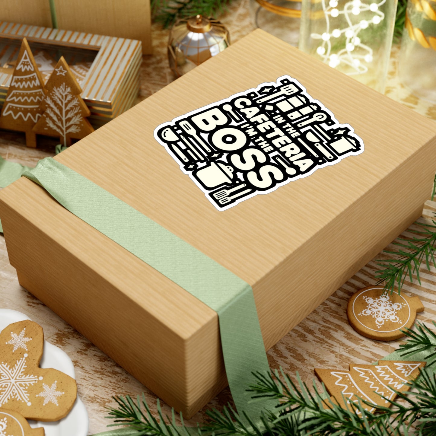 In the cafeteria, I'm the boss - Lunch lady Sticker for Laptop Sticker. Water Bottle Sticker, Vinyl Lunch Decal - Lunch lady Gift